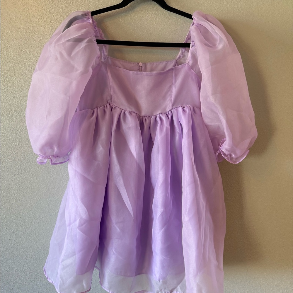 Lavender Puff Sleeve Dress